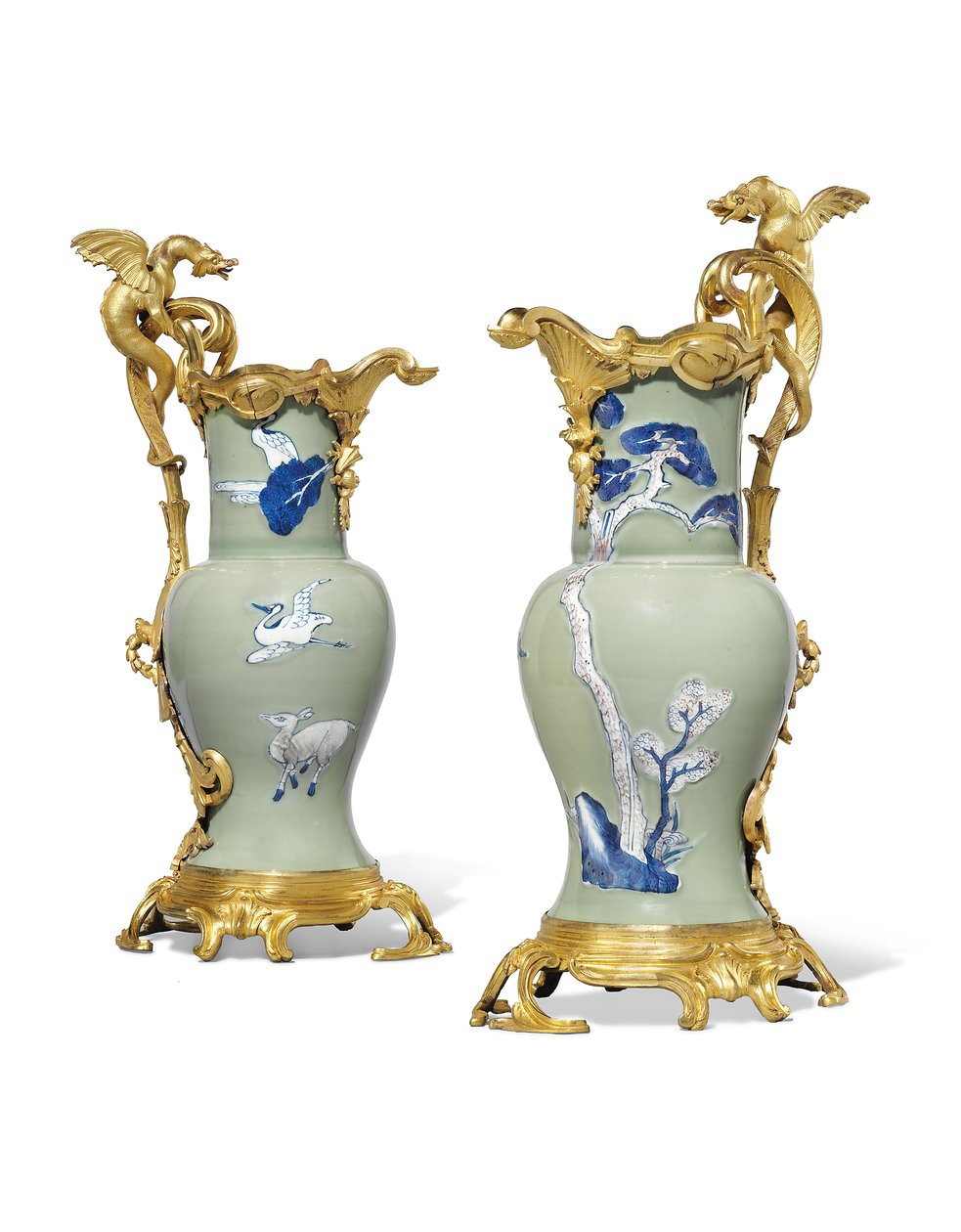 Et par Ludvig XV ewers, porselen 1662-1722, fester ca. 1745-49 av Qing Dynasty   Kangxi Period Chinese
