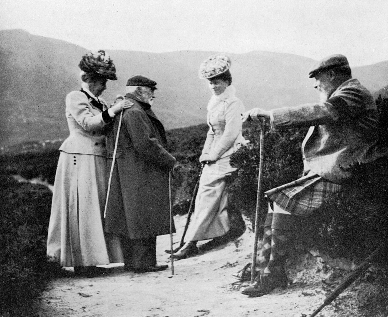 Kong Edward VII 1841-1910, prinsesse Mary, Lady Katherine Coke og kaptein Welsh, 1908. av Queen Alexandra