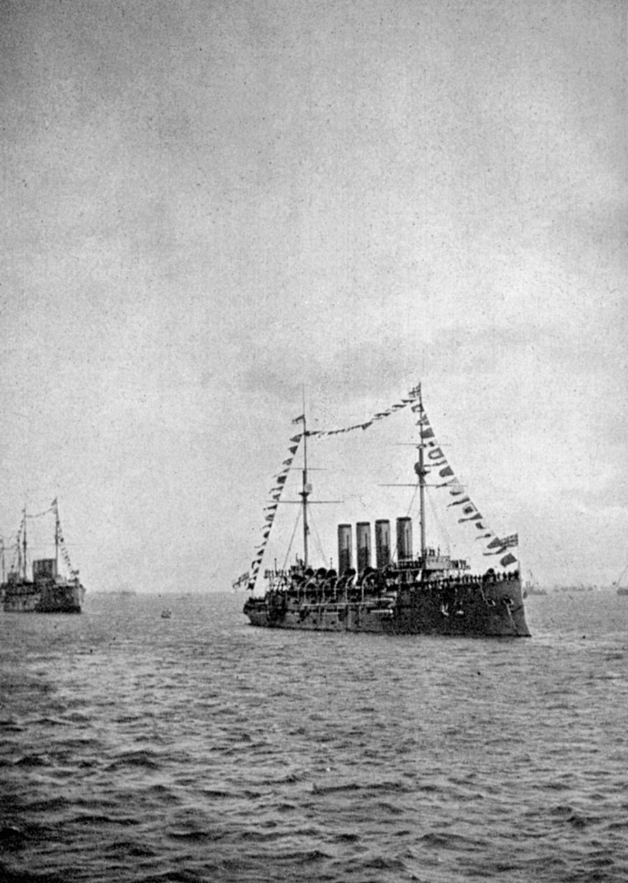 Sjøforsvar utenfor kysten av Portsmouth, 1907 1908. av Queen Alexandra