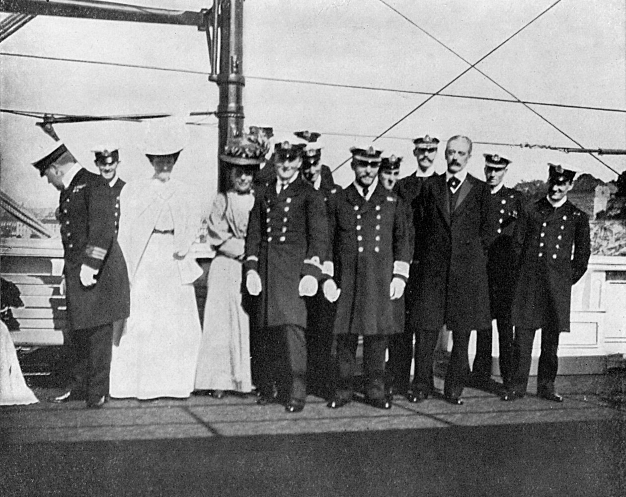 Om bord på kongeyachten Victoria og Albert III, Christiania Oslo, Norge, 1908. av Queen Alexandra