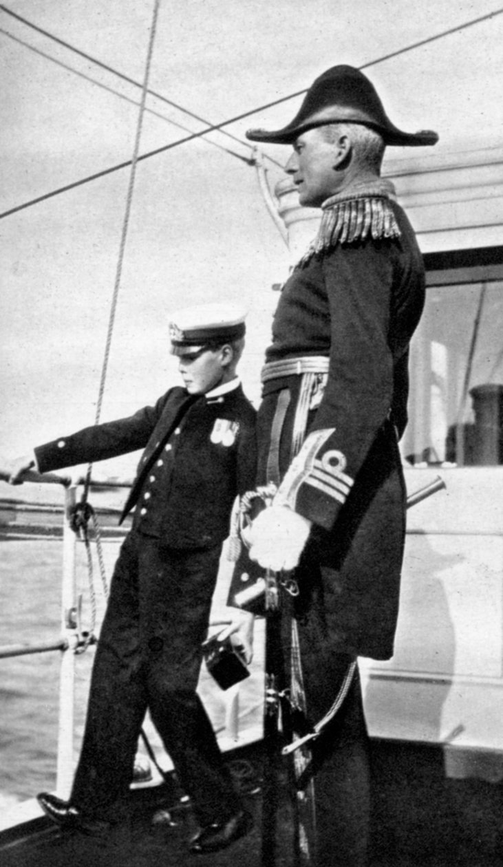 Prins Edward 1894-1972, den fremtidige kong Edward VIII, med Sir Charles Cust, 1908. av Queen Alexandra