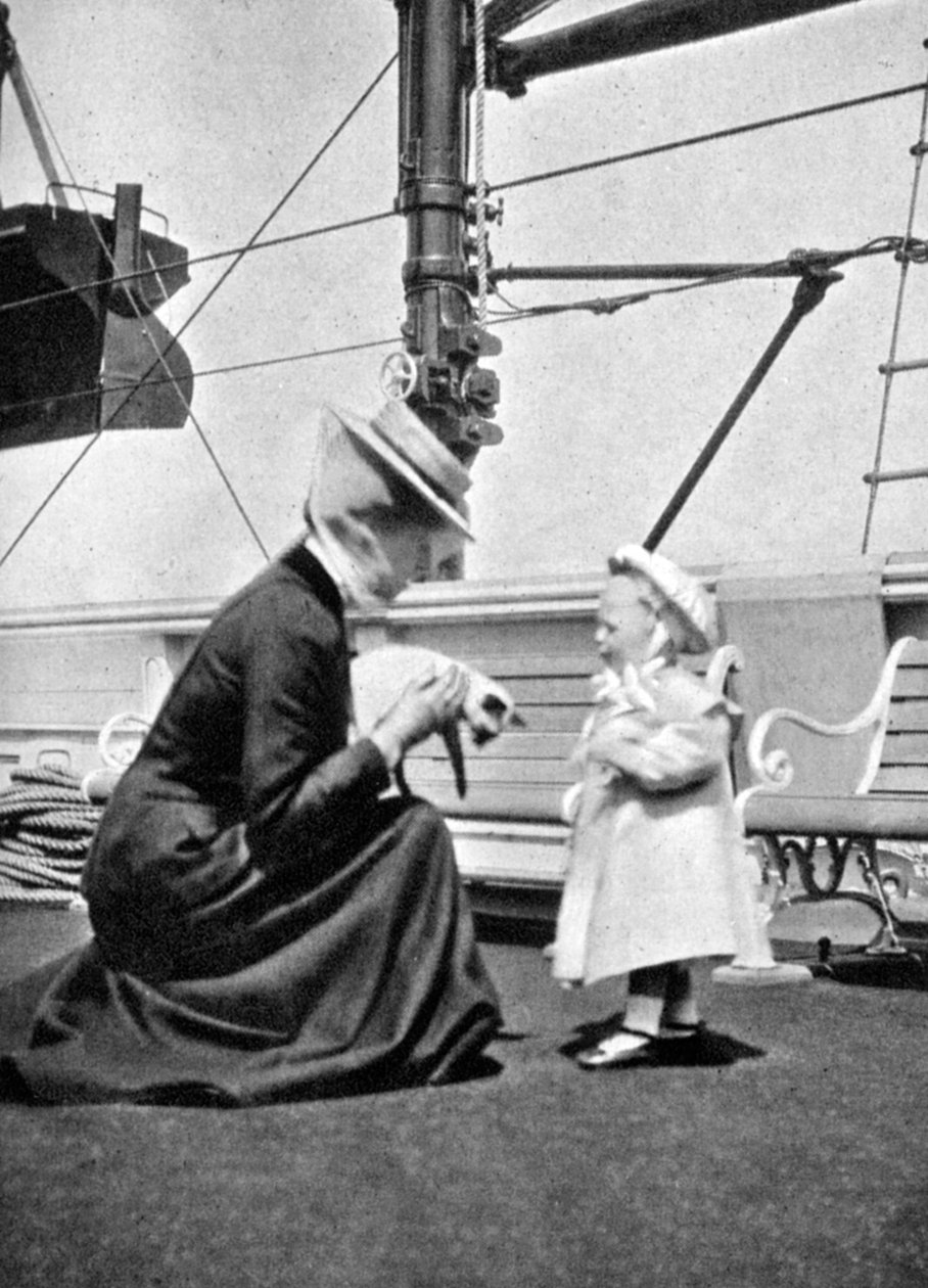 Prinsesse Victoria 1868-1935 med prins Olav av Norge 1903-1991, 1908. av Queen Alexandra