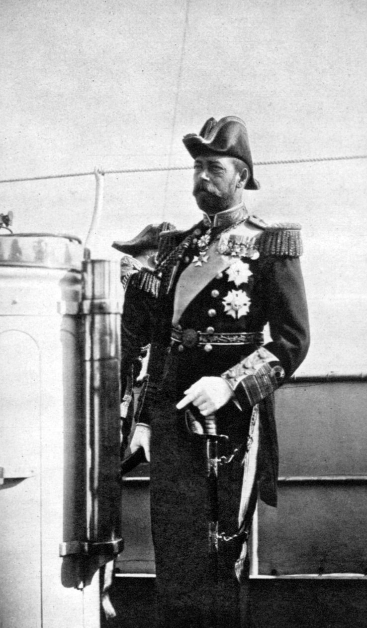 Prinsen av Wales 1865-1936, den fremtidige kong George V, 1908. av Queen Alexandra