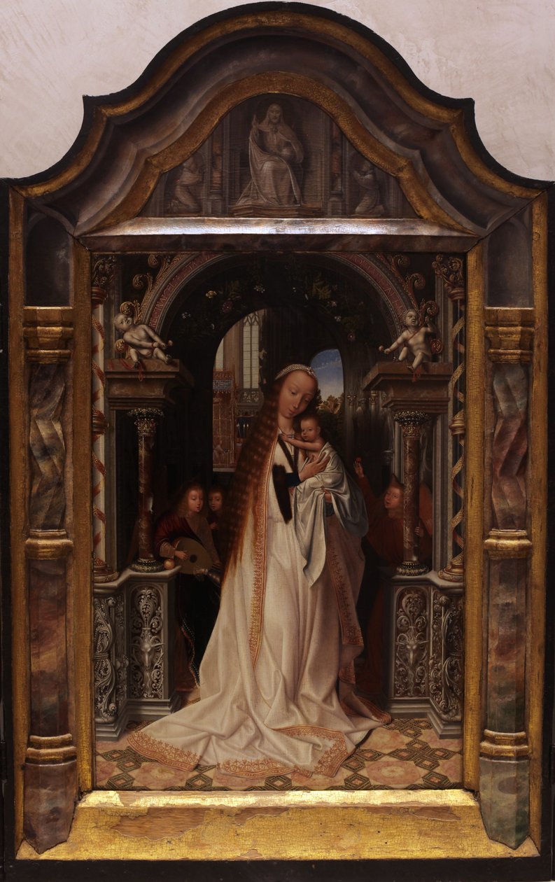 jomfruen med barnet, omgitt av engler av Quentin Matsys