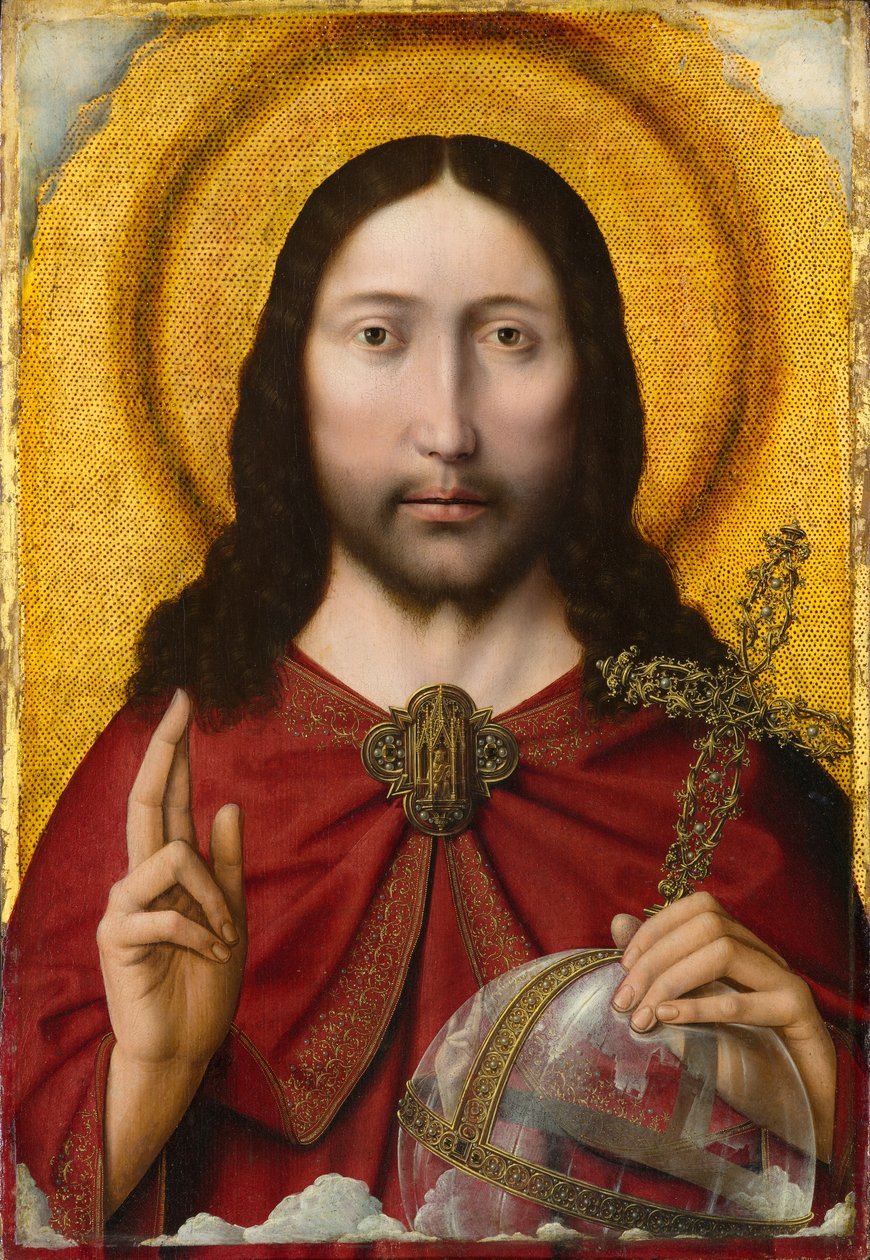 Salvatore Mundi, ca 1500-1510 (olje på panel) av Quentin and workshop Massys