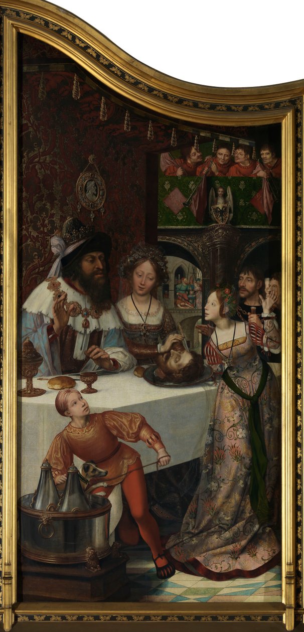 Altertavle til snekkerlauget, venstre panel (olje på panel) av Quentin Massys or Matsys