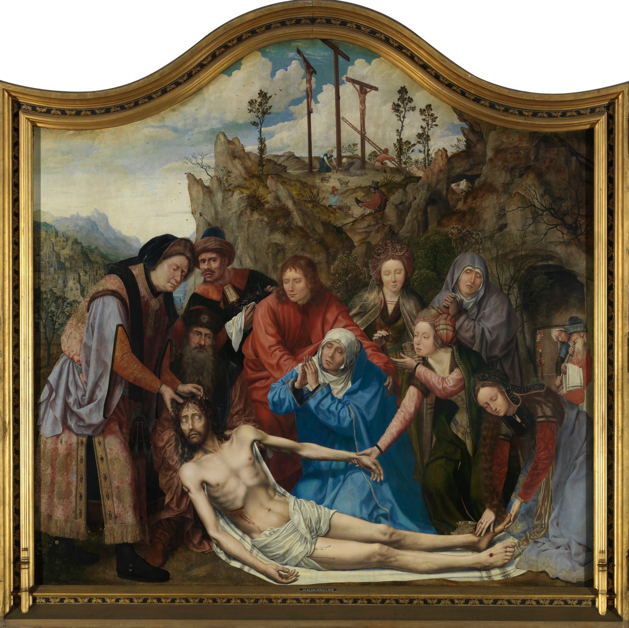 Lamentation of Christ, altertavle til snekkerlauget, midtpanel (olje på panel) av Quentin Massys or Matsys
