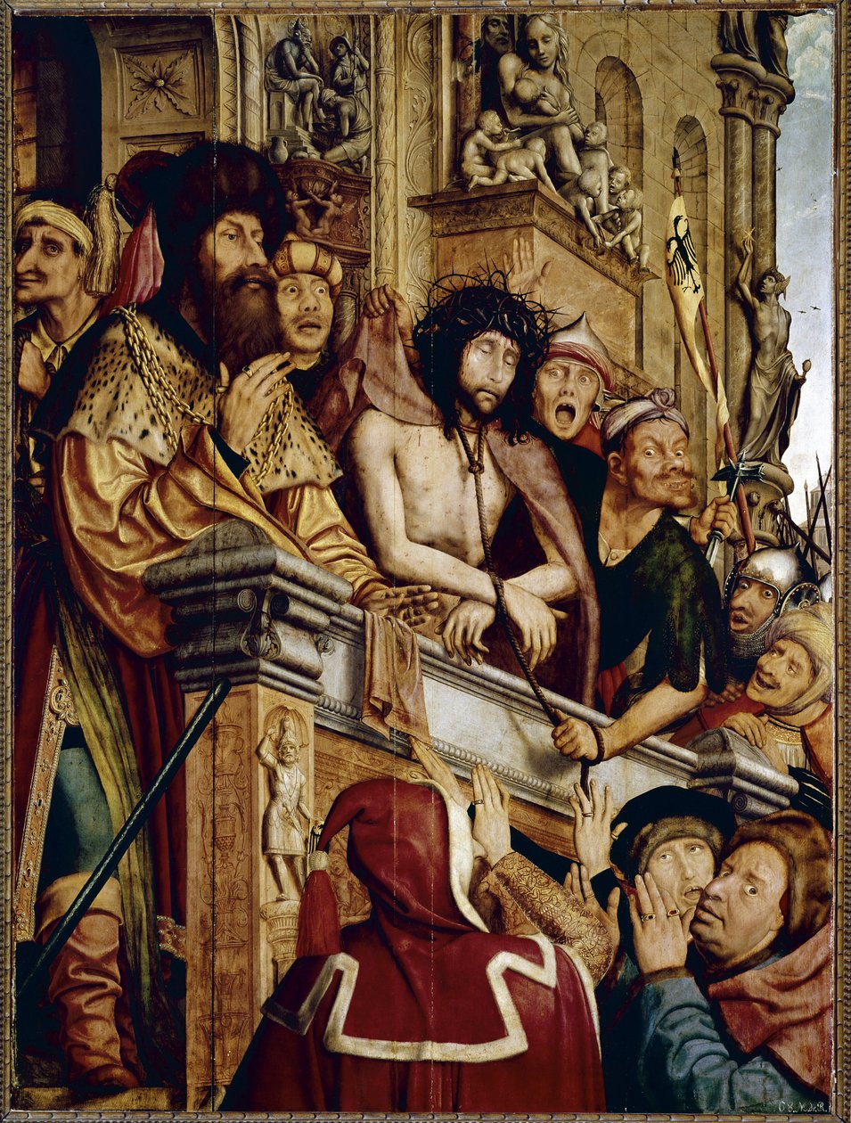 Ecce Homo, Kristus presentert for folket. (olje på panel av Quentin Massys or Metsys