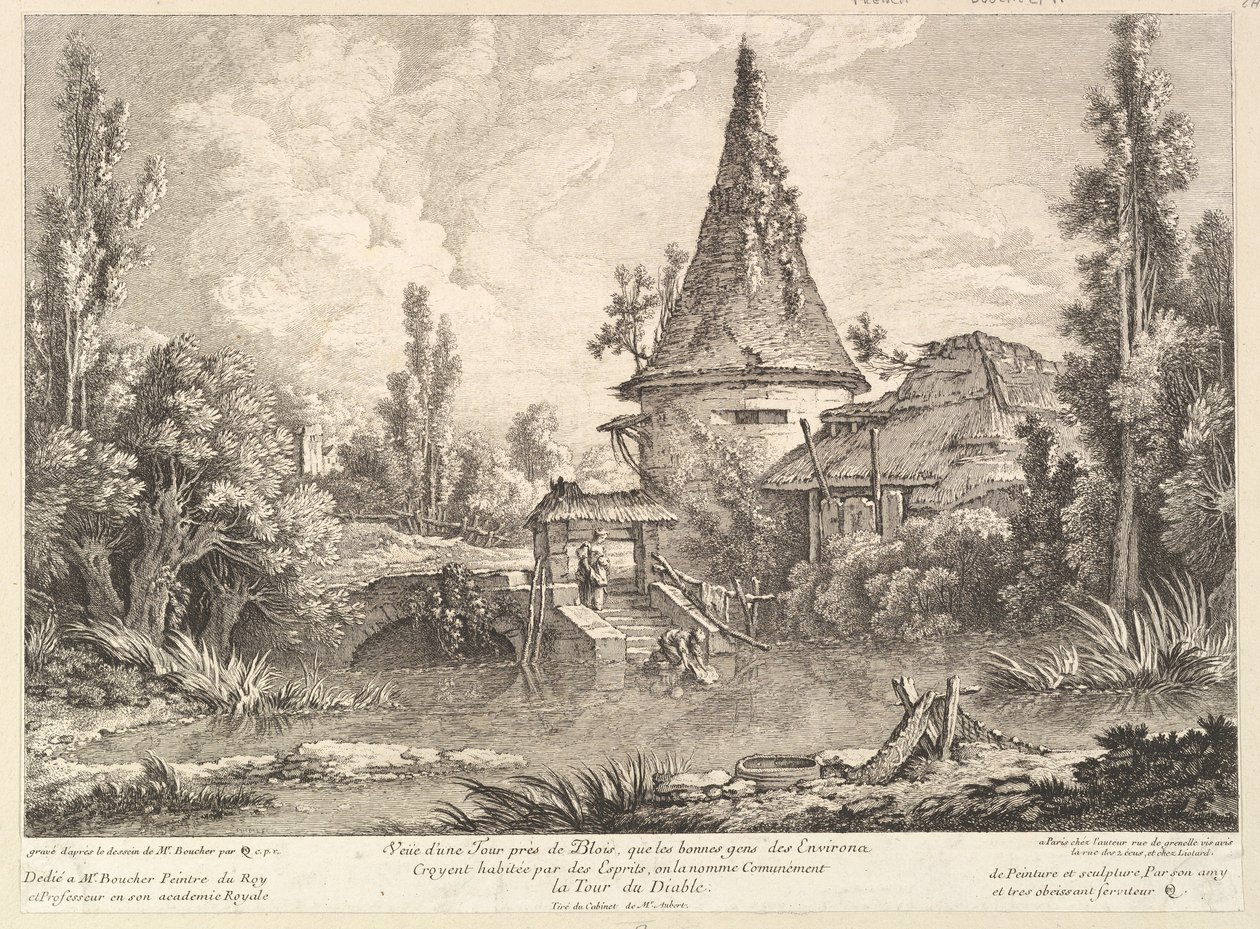 Utsikt over Tower nær Blois, midten av 1700-tallet. av Quentin Pierre Chedel