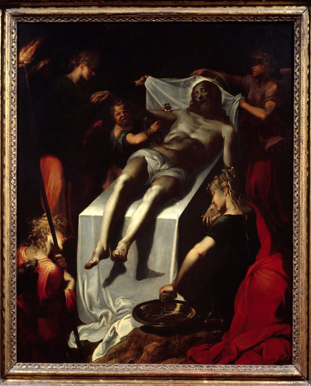 Kristi begravelse (grav). Maleri av Quentin Varin (1570-1634), etter 1600. olje på lerret. Mål: 0,84 x 0,67m. Paris, Musée du Louvre. av Quentin Varin