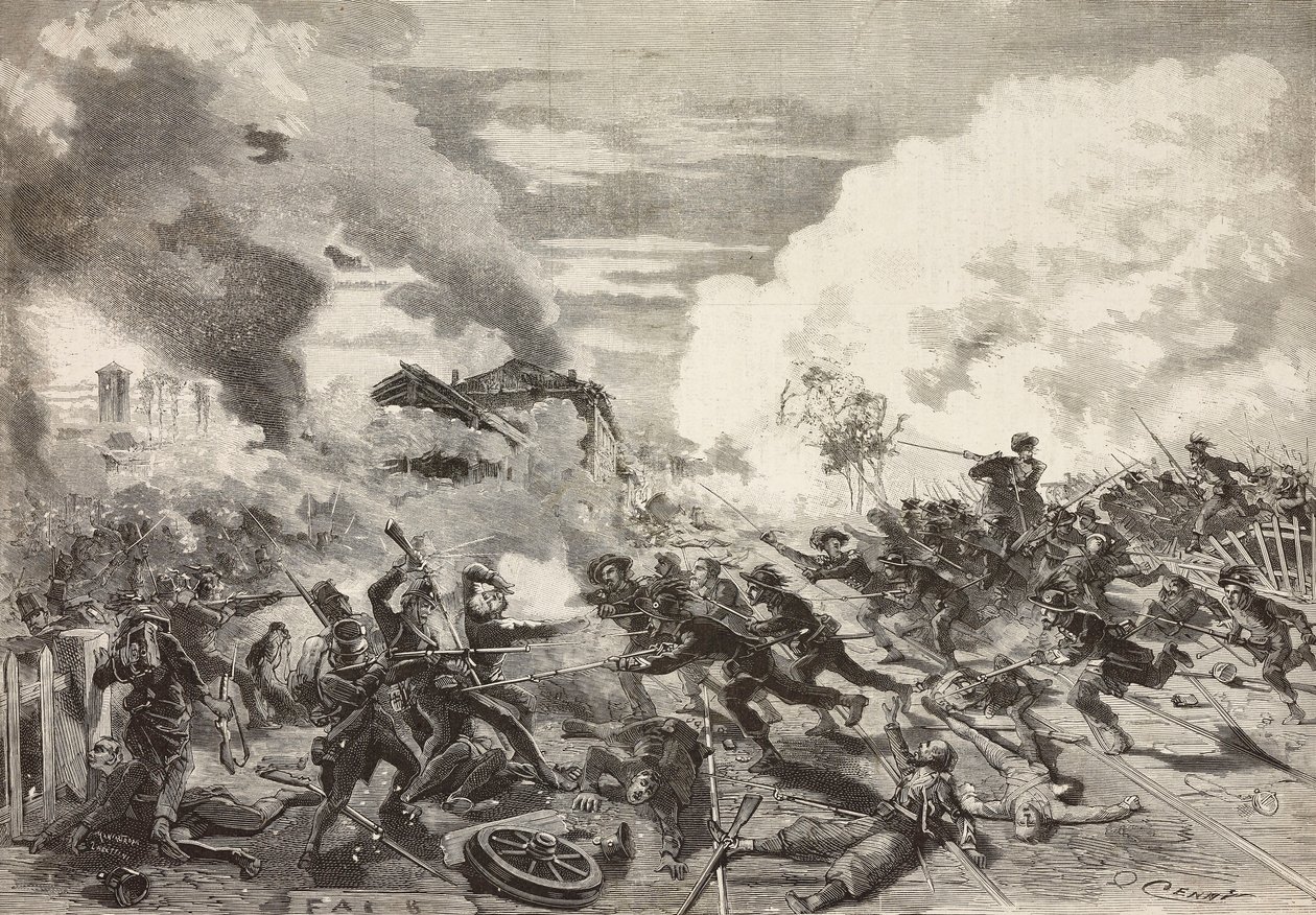 Ankomst av General Fantis divisjon, Battle of Magenta, 4. juni av Quinto Cenni