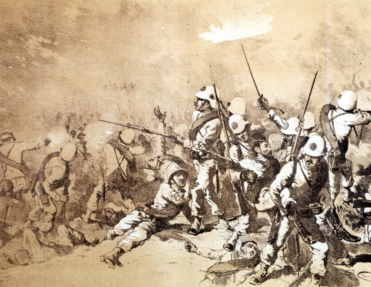 Slaget ved Adoua i 1896 av Q. Cenni. sd. rundt 1896. av Quinto Cenni