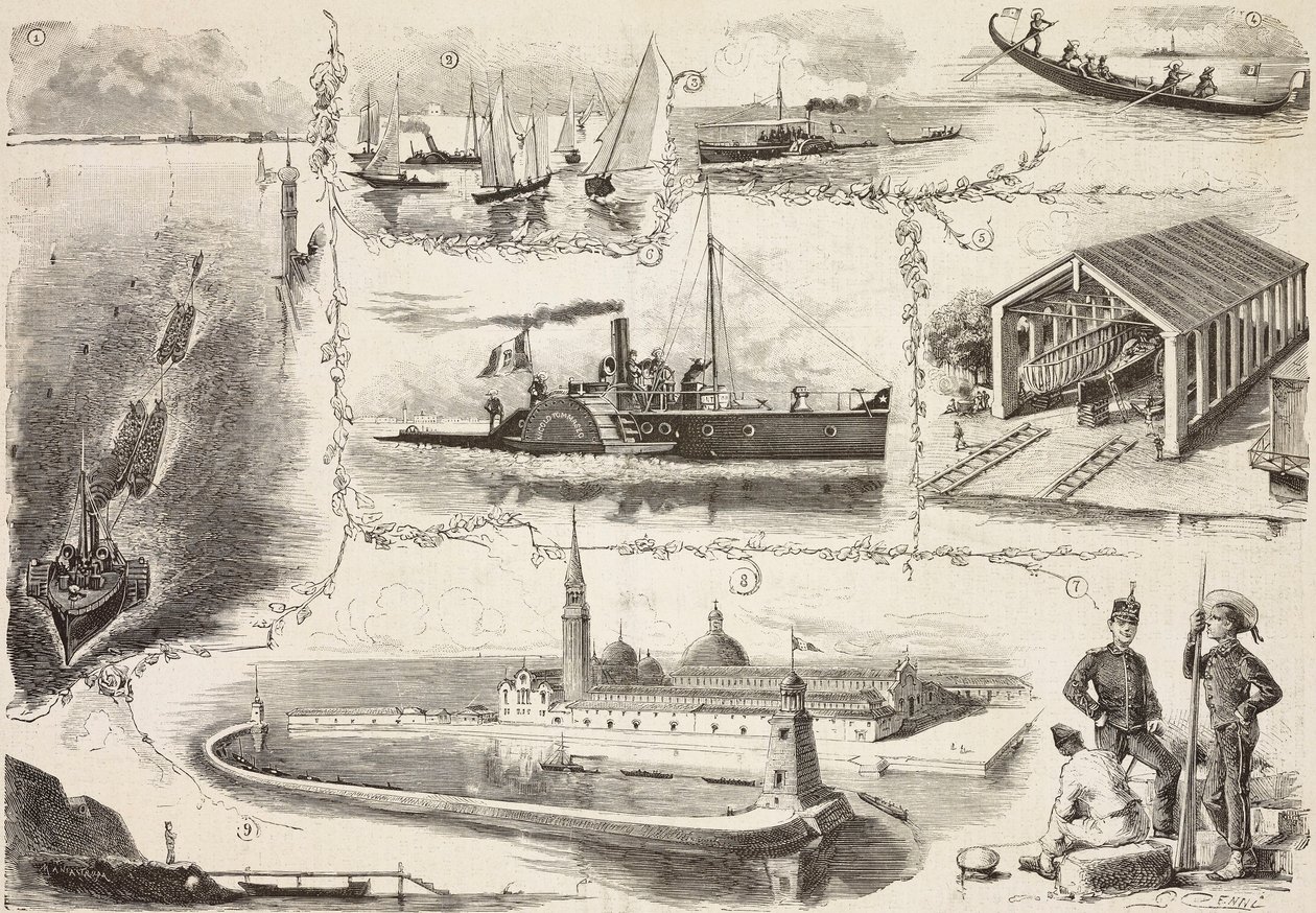 Gravering fra tegning av Quinto Cenni, fra L'Illustrazione Italiana, nr. 28, 13. juli av Quinto Cenni