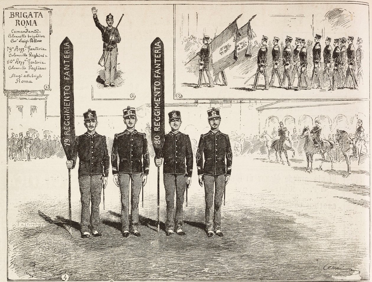 Inspeksjon av Brigade Roma fra den italienske hæren, 16. mars av Quinto Cenni
