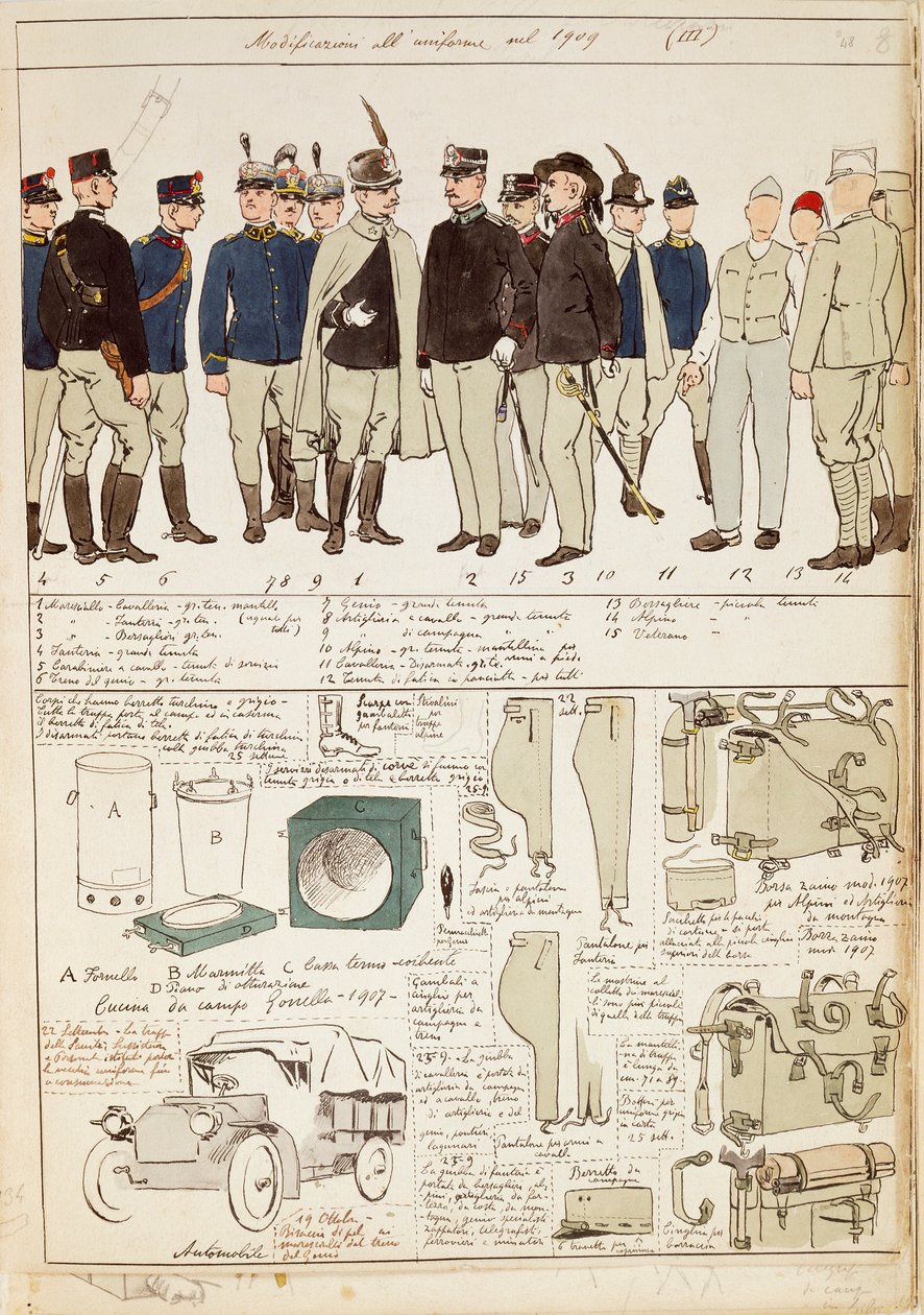 Uniforme varianter av Kingdom of Italy, fargeplate av Quinto Cenni av Quinto Cenni