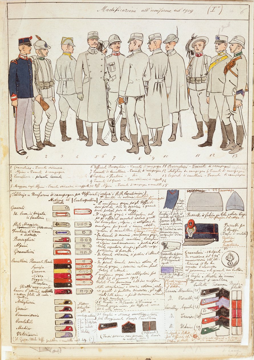 Uniforme varianter av Kingdom of Italy, fargeplate av Quinto Cenni av Quinto Cenni