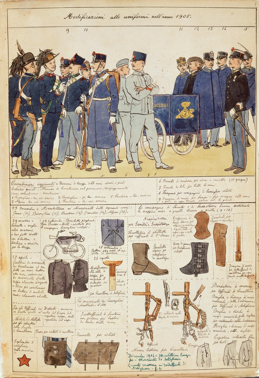 Uniforme varianter av Kingdom of Italy, fargeplate av Quinto Cenni av Quinto Cenni