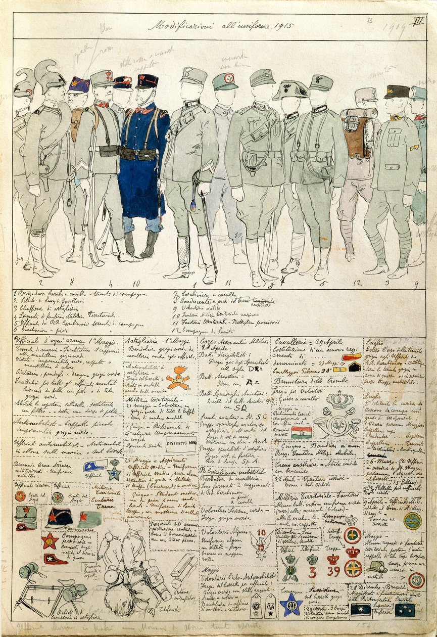 Uniforme varianter av Kingdom of Italy, fargeplate av Quinto Cenni av Quinto Cenni