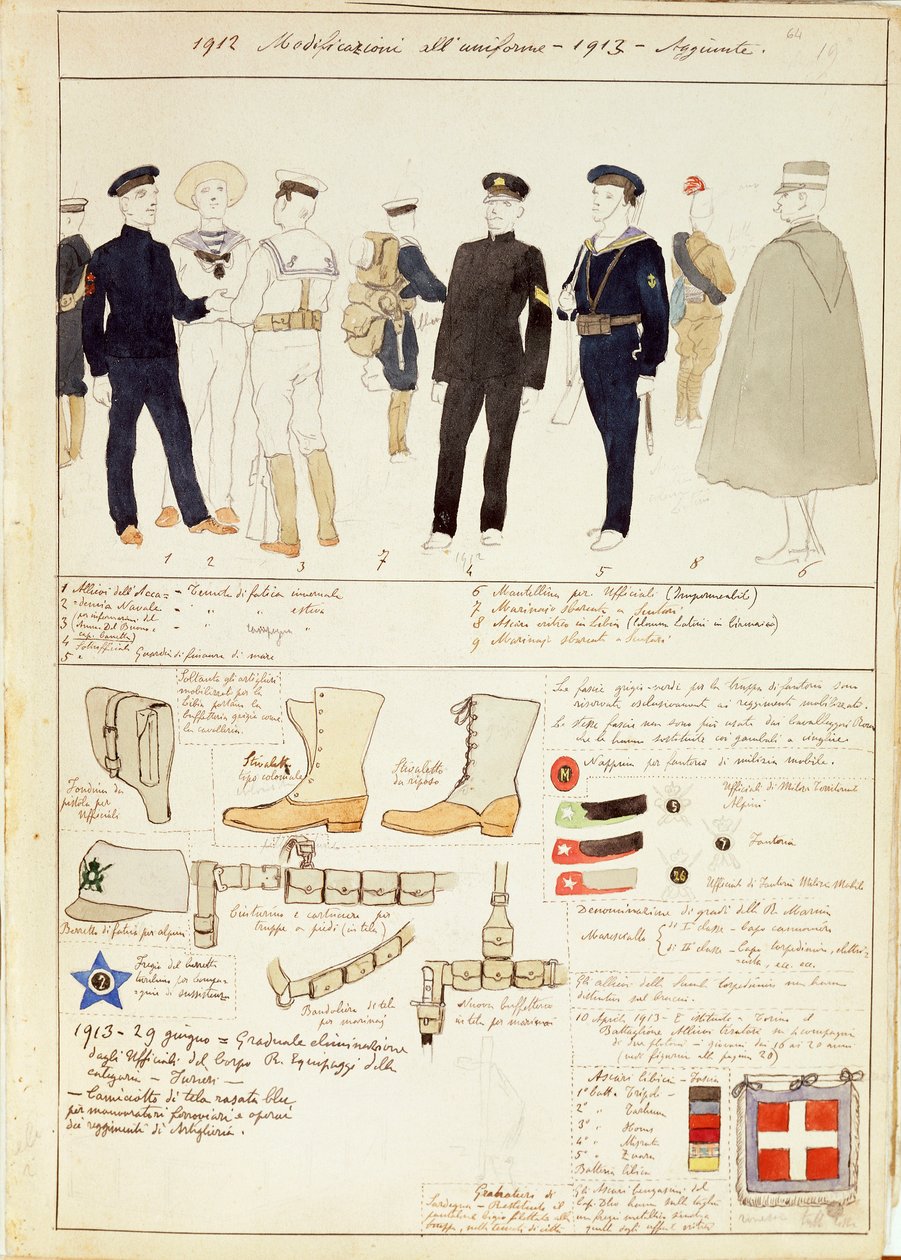 Uniforme varianter av Kingdom of Italy, fargeplate av Quinto Cenni av Quinto Cenni