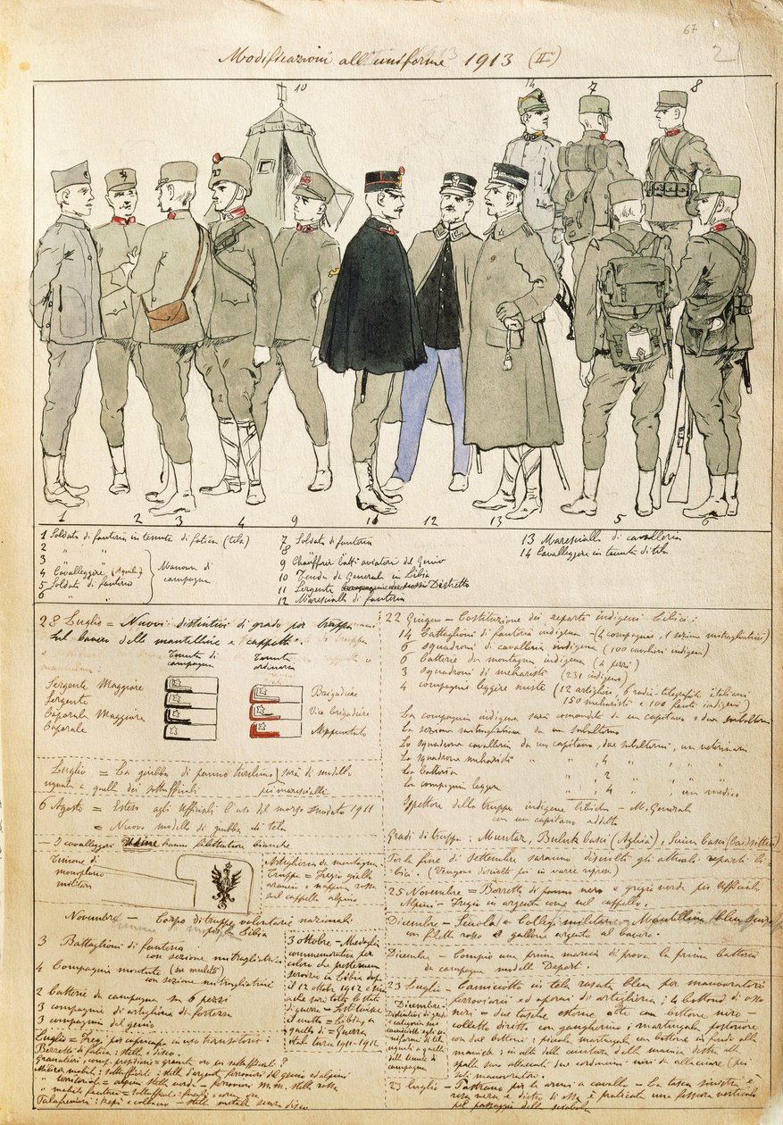 Uniforme varianter av Kingdom of Italy, fargeplate av Quinto Cenni av Quinto Cenni