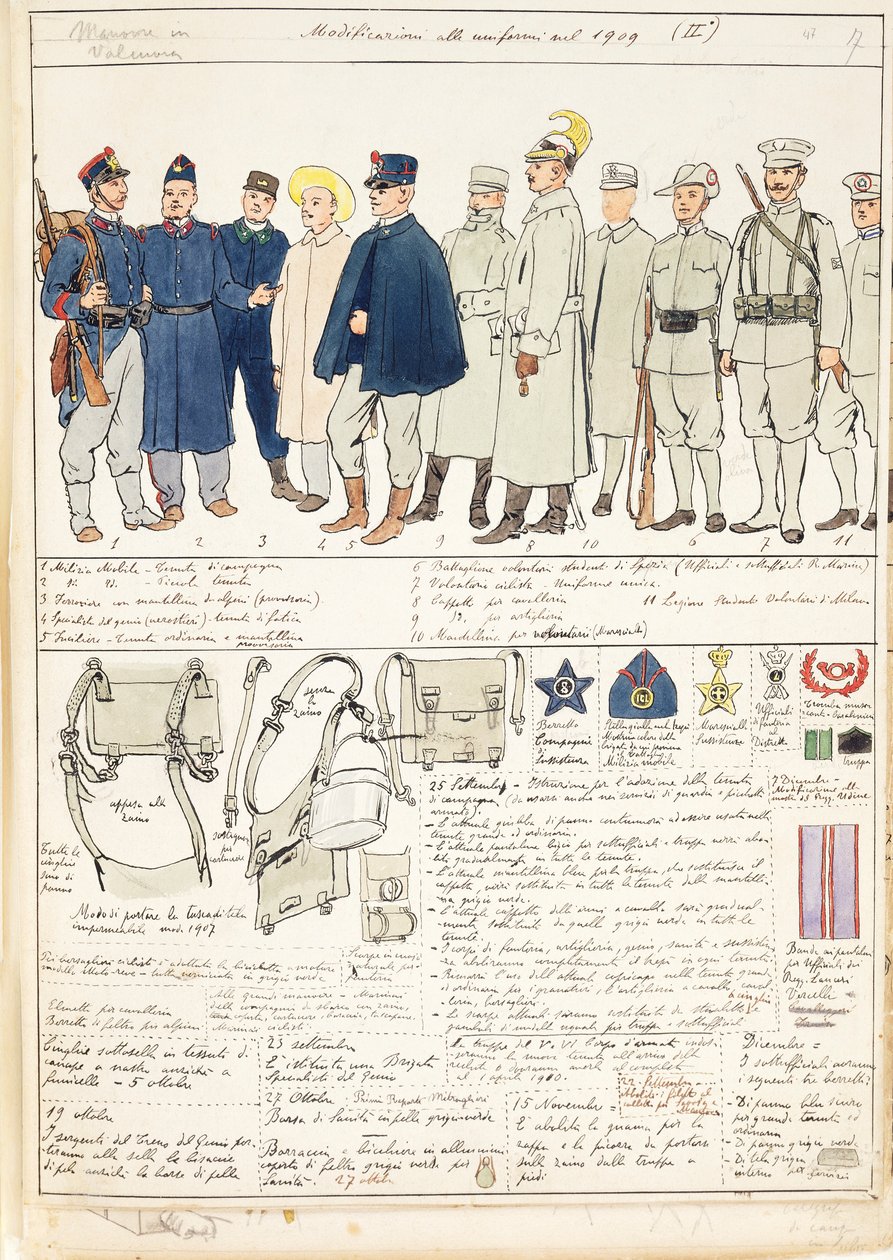 Uniforme varianter av Kingdom of Italy, fargeplate av Quinto Cenni av Quinto Cenni
