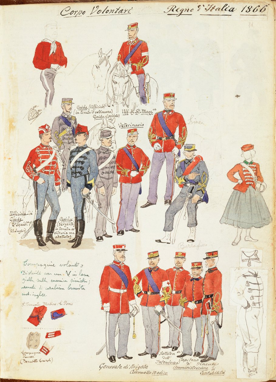 Uniforms of Army Volunteer Corp of Kingdom of Italy av Quinto Cenni, fargeplate av Quinto Cenni
