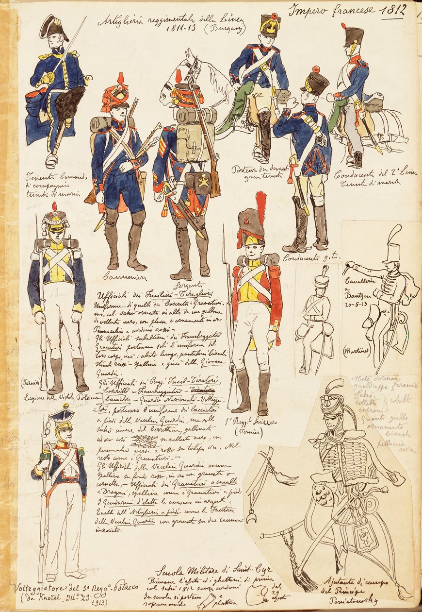 Uniforms of Artillery of Kingdom of France, av Quinto Cenni, fargeplate av Quinto Cenni