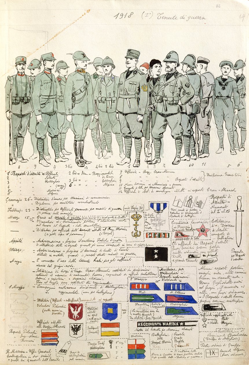 Uniformer of Kingdom of Italy av Quinto Cenni, Fargeplate av Quinto Cenni