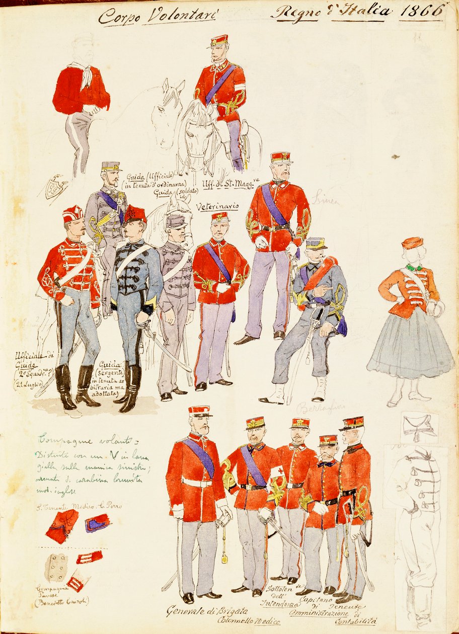 Uniforms of Volunteer Corp of Kingdom of Italy, fargeplate av Quinto Cenni av Quinto Cenni