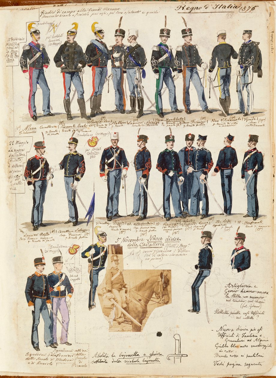Ulike uniformer fra Kingdom of Italy av Quinto Cenni, fargeplate av Quinto Cenni