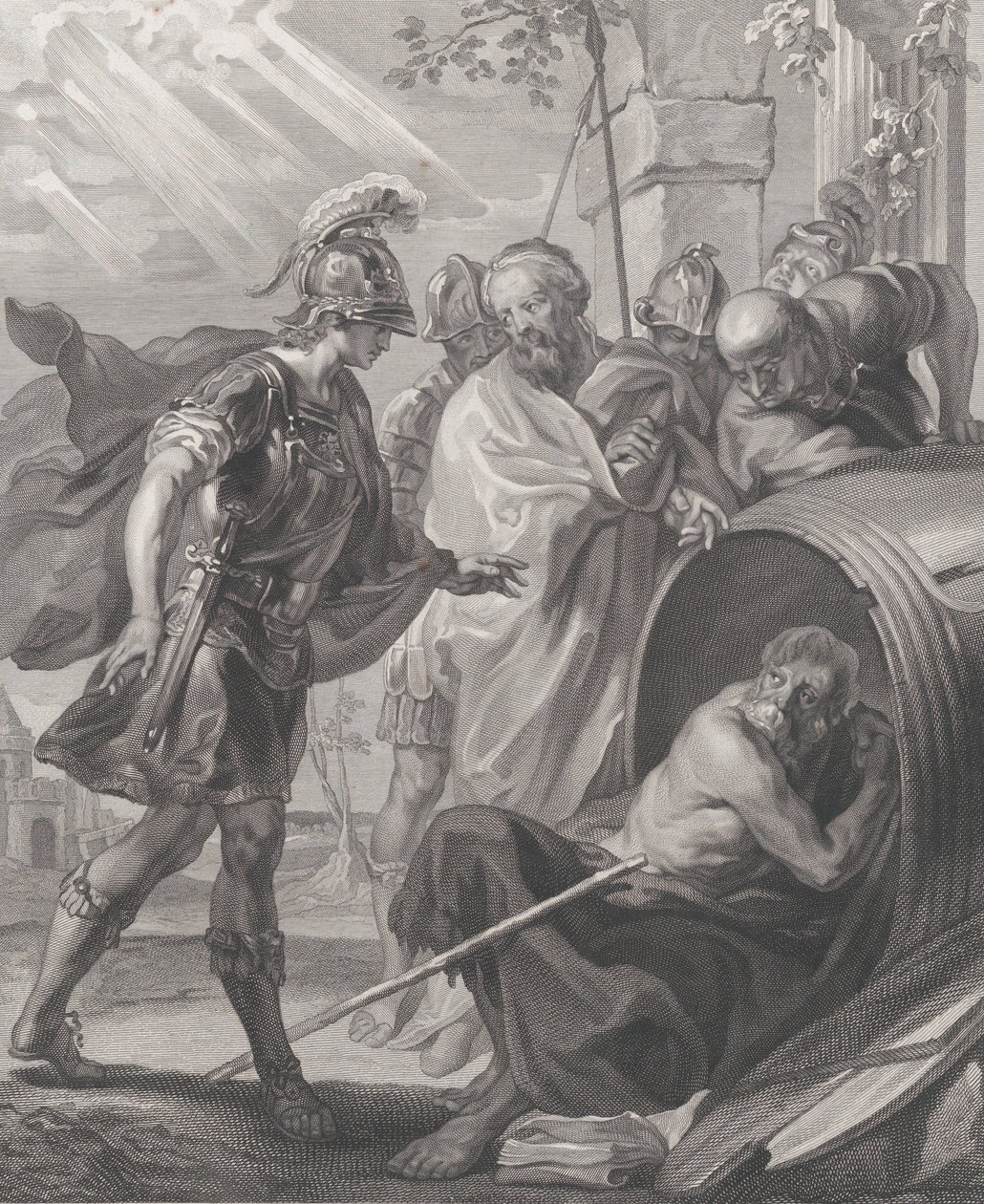 Møtet mellom Diogenes av Sinope og Alexander den store, 1784. av Quirin Mark