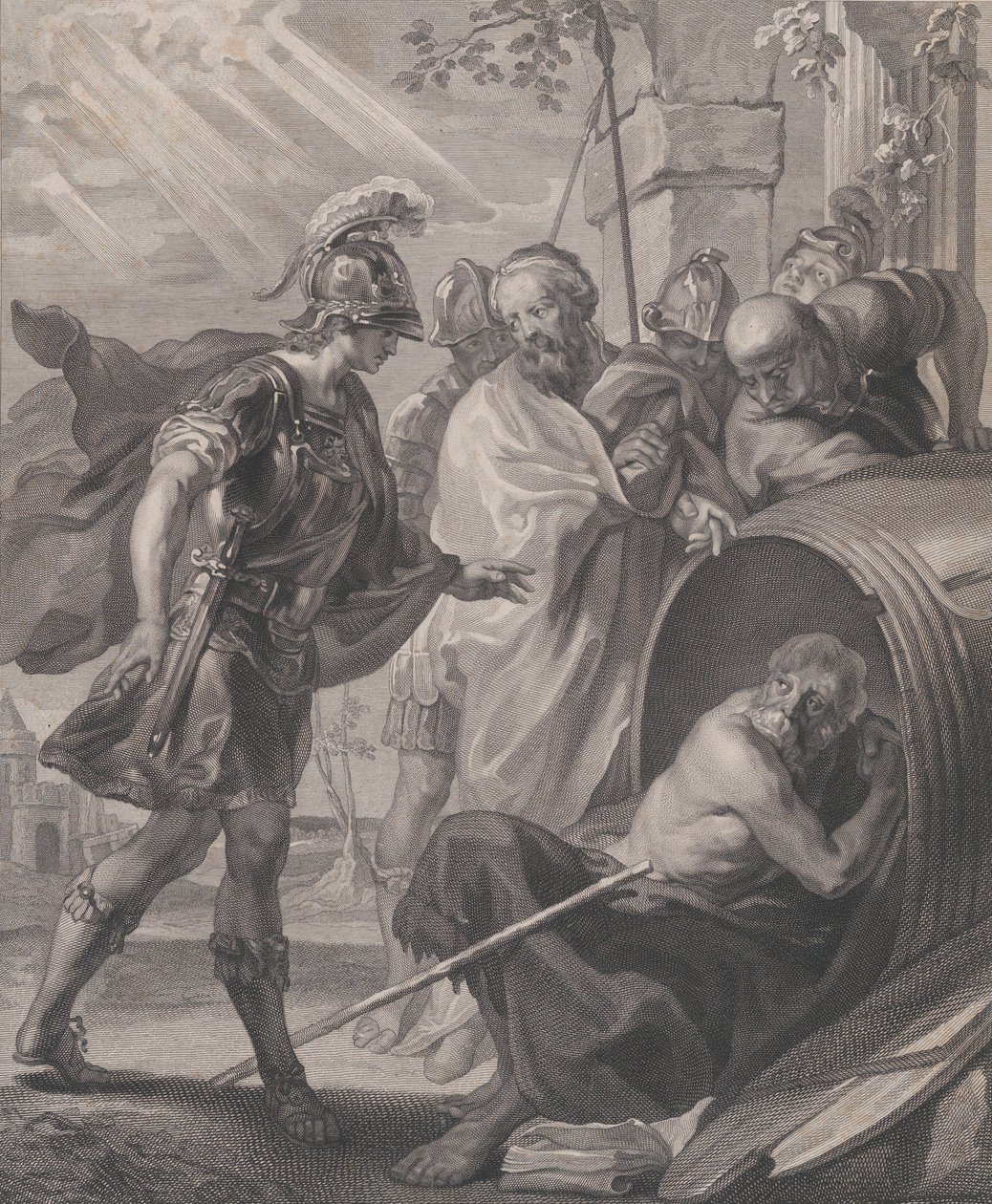 Møtet mellom Diogenes av Sinope og Alexander den store, 1784. av Quirin Mark