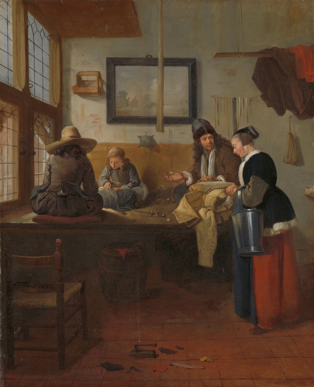 Skredderverkstedet, 1661 av Quiringh Van Brekelenkam