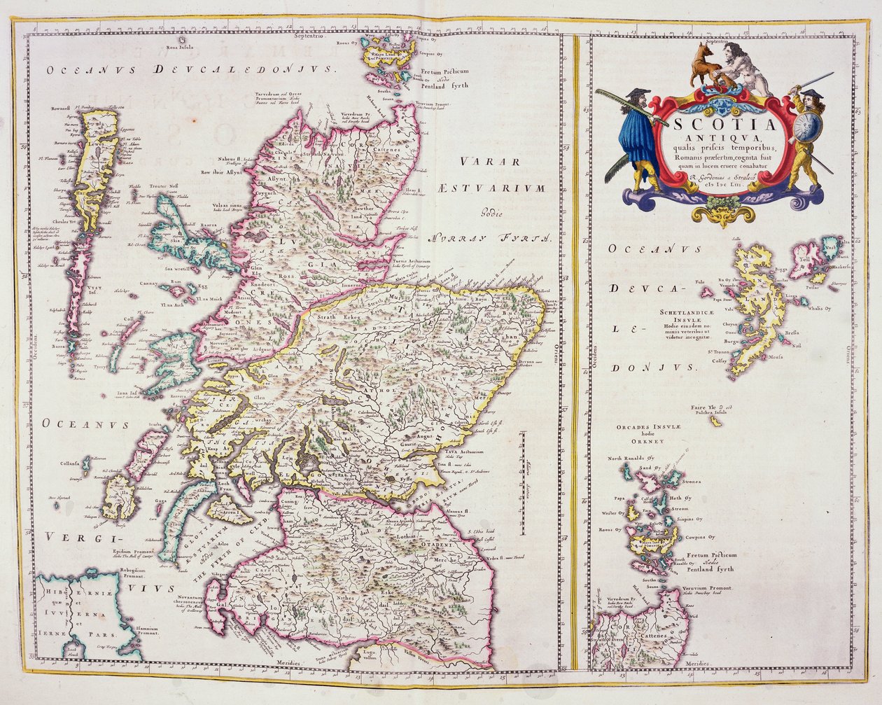 Kart over Skottland, ca. 1700 av R. Gordon