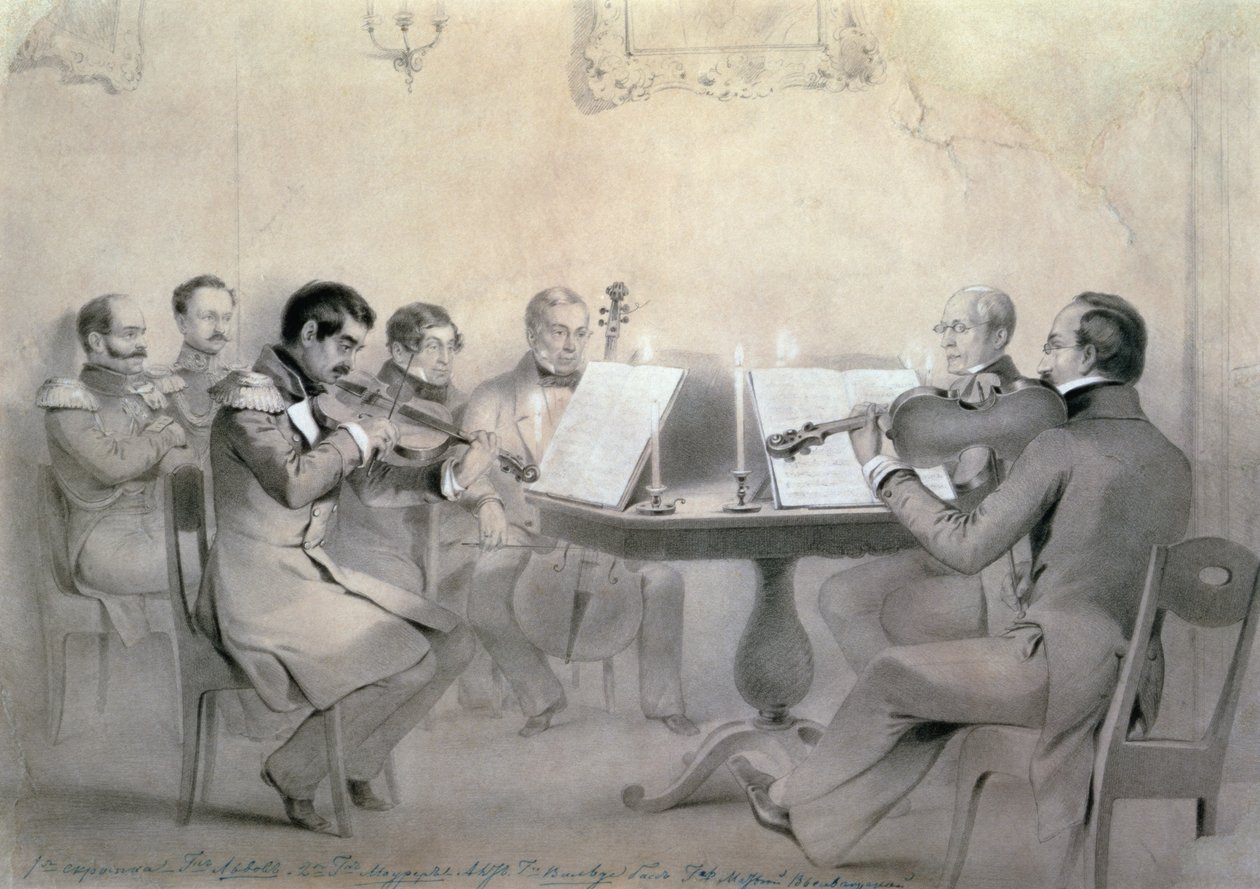 Kvartett av komponistgreven A. F. Lvov, 1840 av R. Rorbach