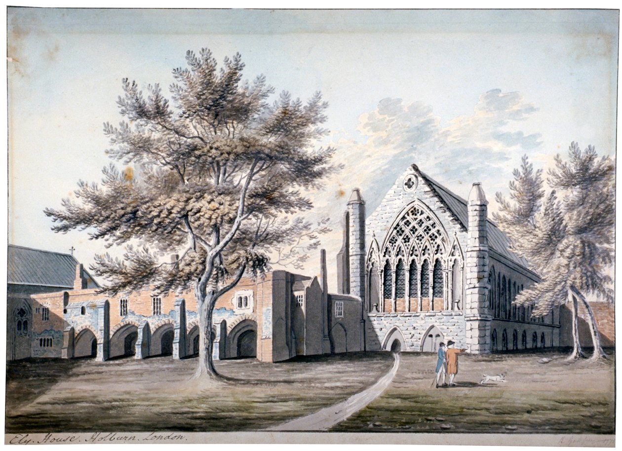 Utsikt over Ely House i Ely Place, Holborn, London, 1775 av RB Godfrey