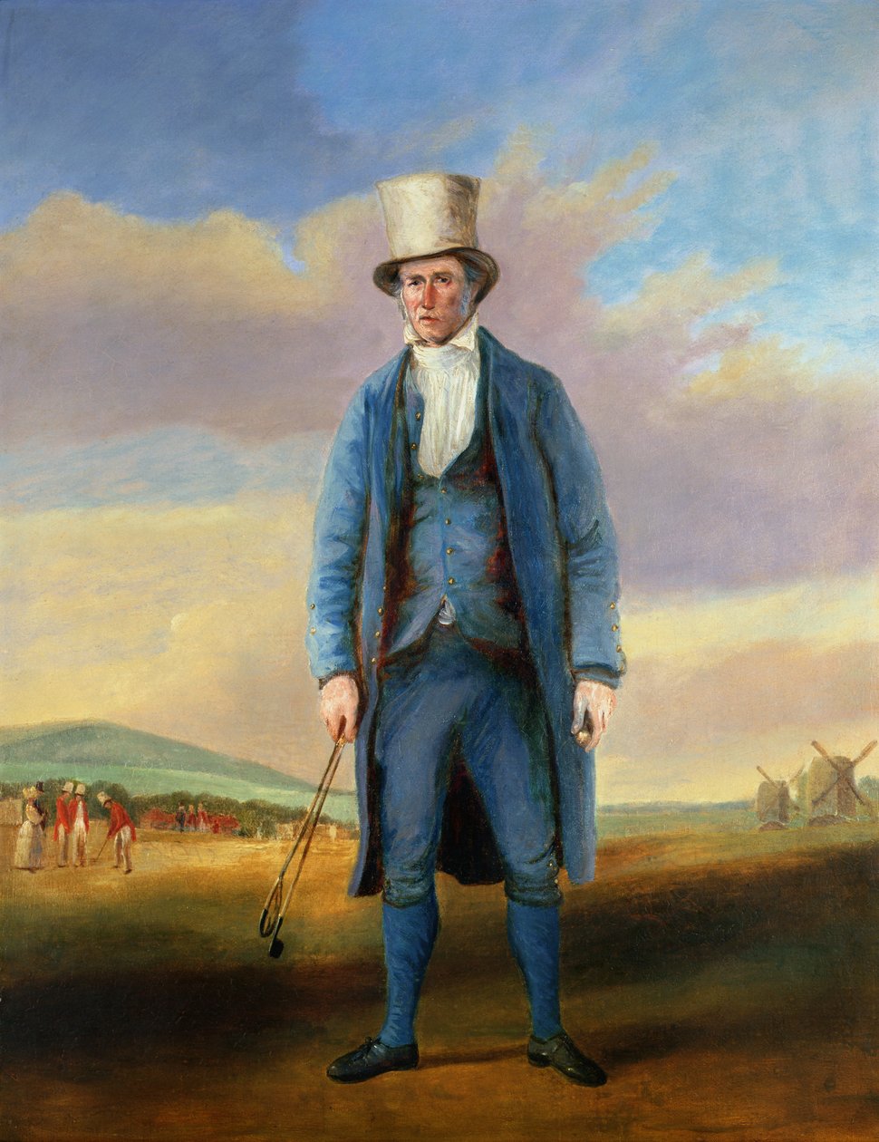 `Old Alick`, Alick Brotherton (1756-1840) hullmakeren til Royal Blackheath Golf Club, ca. 1835 av R.S.E Gallen