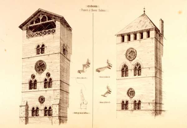 Fragmenter av Baronial Residences, Cahors, Frankrike, fra 