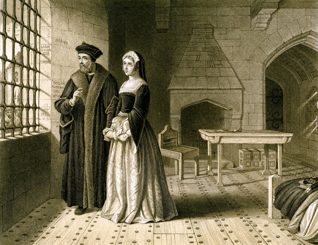 Sir Thomas More 1478-1535 og hans datter, Margaret, 1800-tallet. av R Anderson