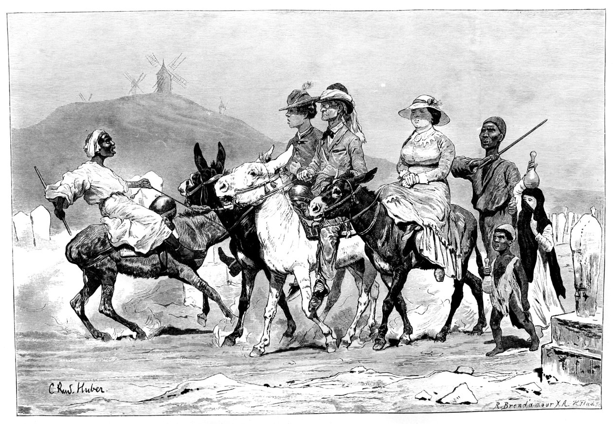 Et band av turister, Egypt, 1881 av R. Brandamour