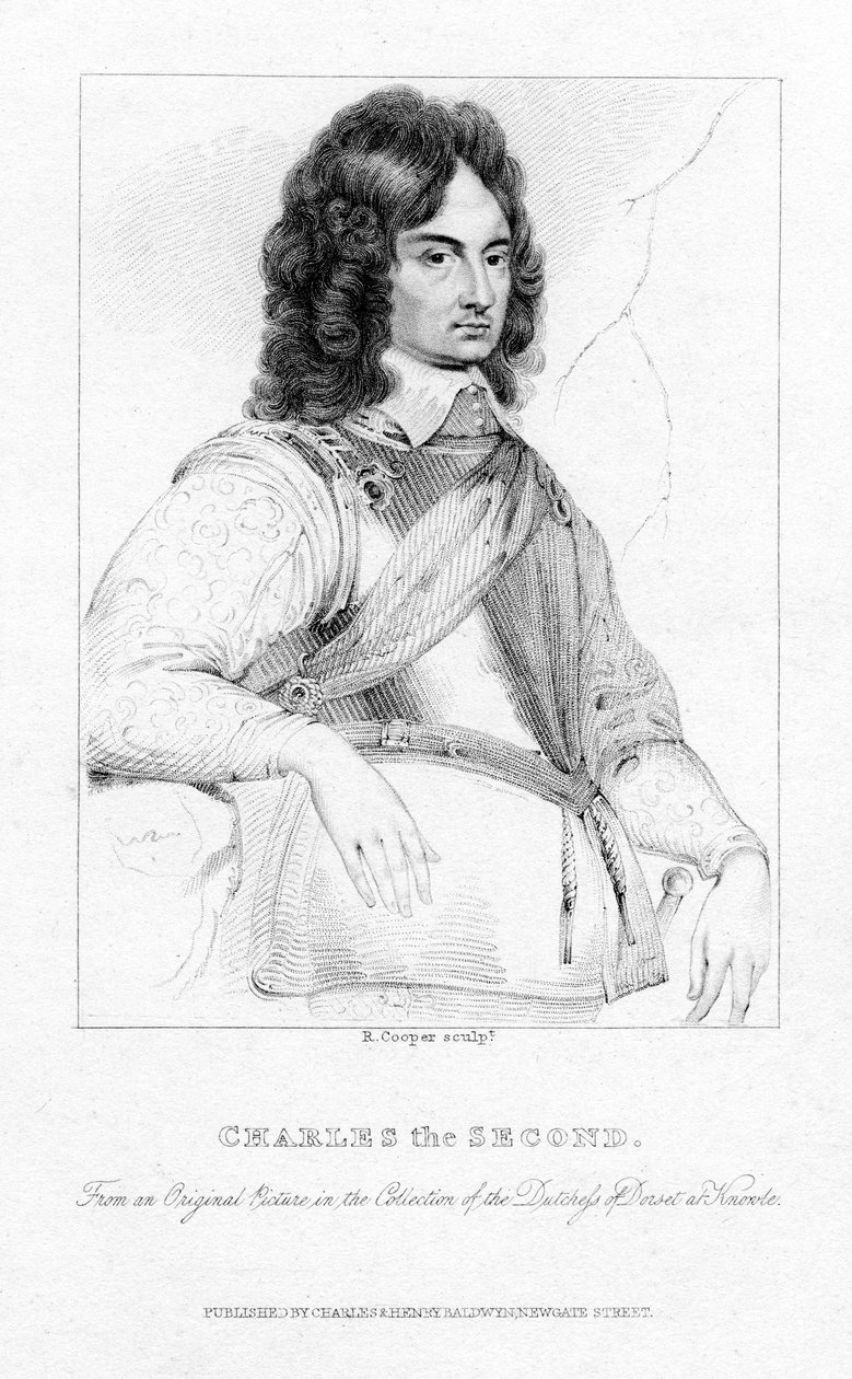 Charles II, konge av England, Skottland og Irland, 1800-tallet. av R. Cooper