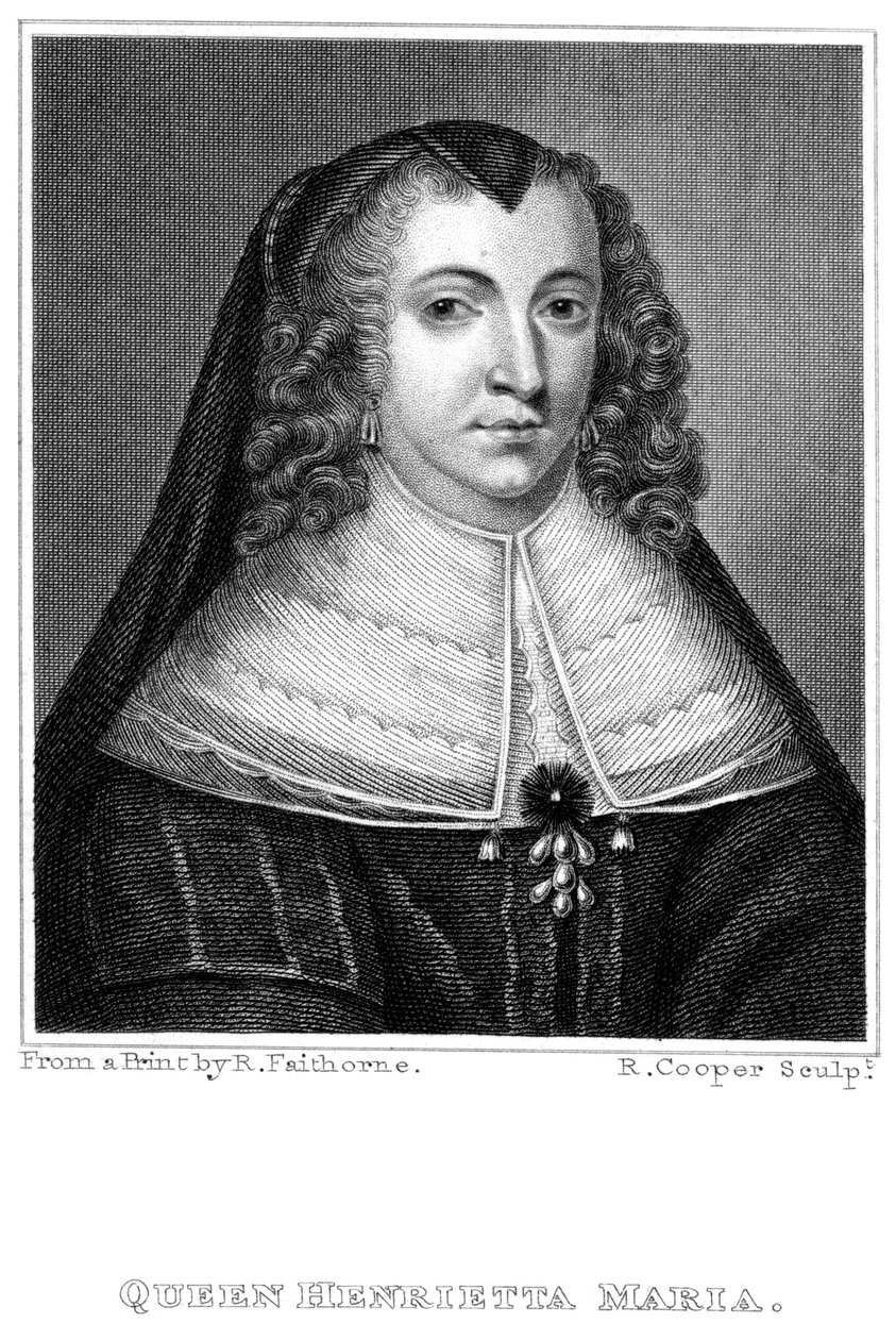 Henrietta Maria 1609-1669. dronningekonsort til kong Charles I 1600-1649, 1800-tallet. av R. Cooper