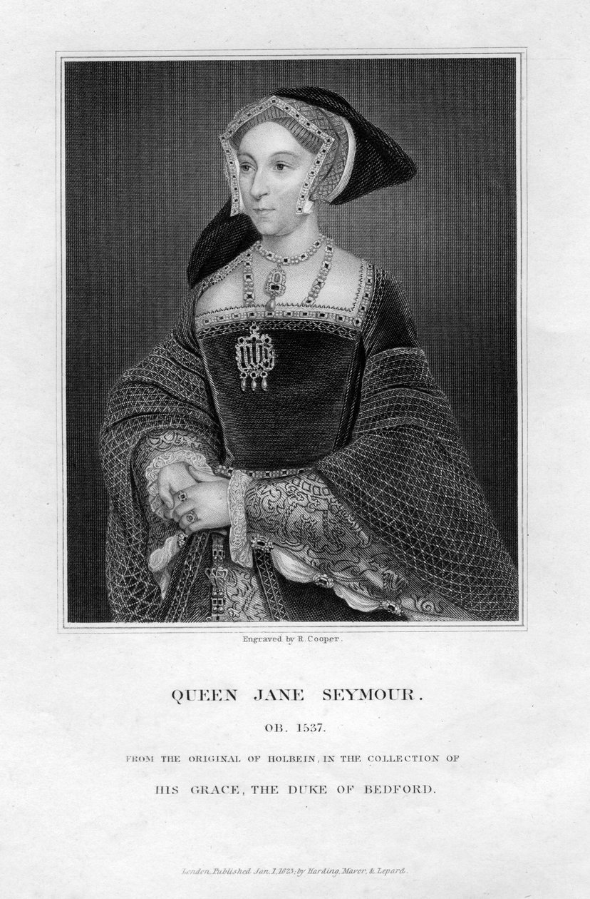 Jane Seymour, tredje kone og dronning av Henry VIII av England, 1823. av R. Cooper