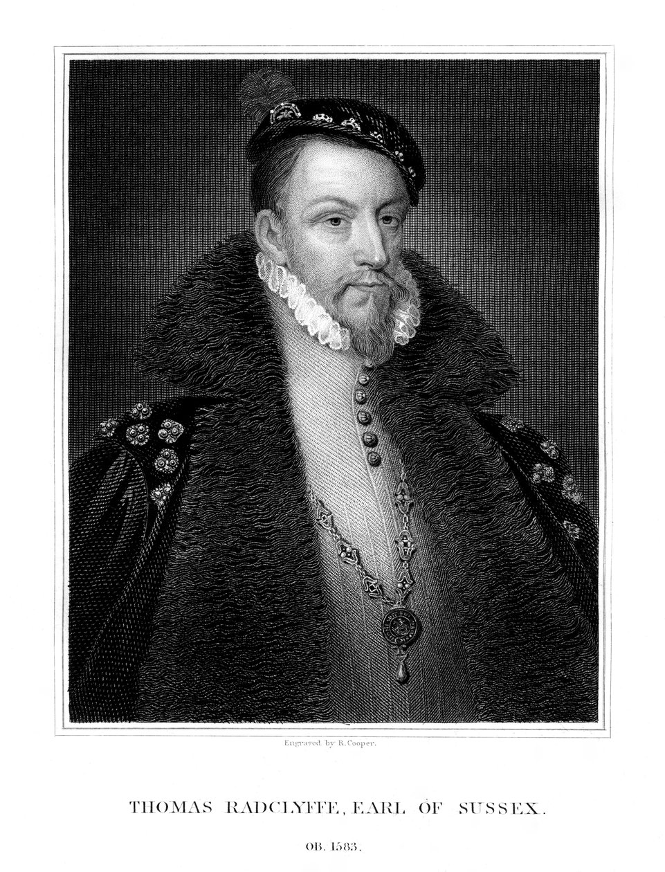 Thomas Radclyffe, tredje jarl av Sussex, lord-løytnant av Irland, 1823. av R. Cooper