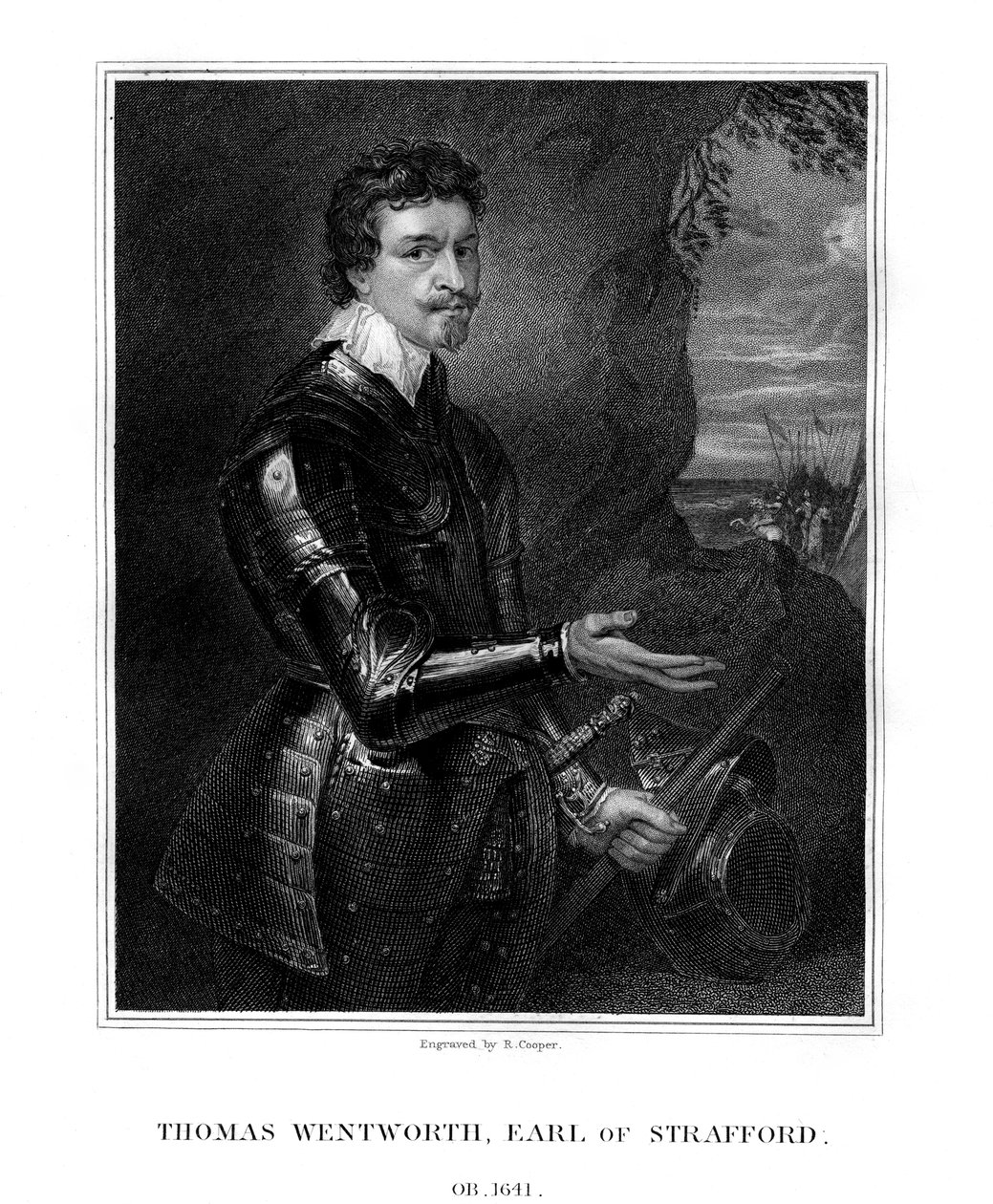Thomas Wentworth, 1. jarl av Strafford, engelsk statsmann, 1823. av R. Cooper