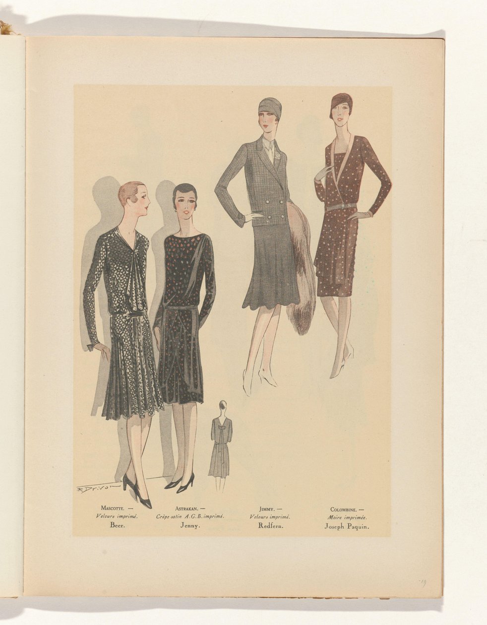 Kunst - Smak - Skjønnhet, Brosjyrer av feminin eleganse, november 1928, nr. 99, 9. år, s. 19 av R. Drivon
