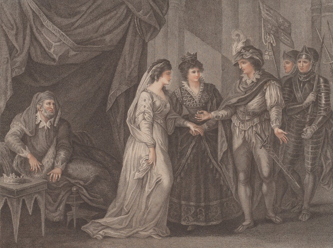 Konklusjonen av Troye-traktaten, hvor Henry den V, kongen av England, mottar Pr..., 1788. av R. Gerard
