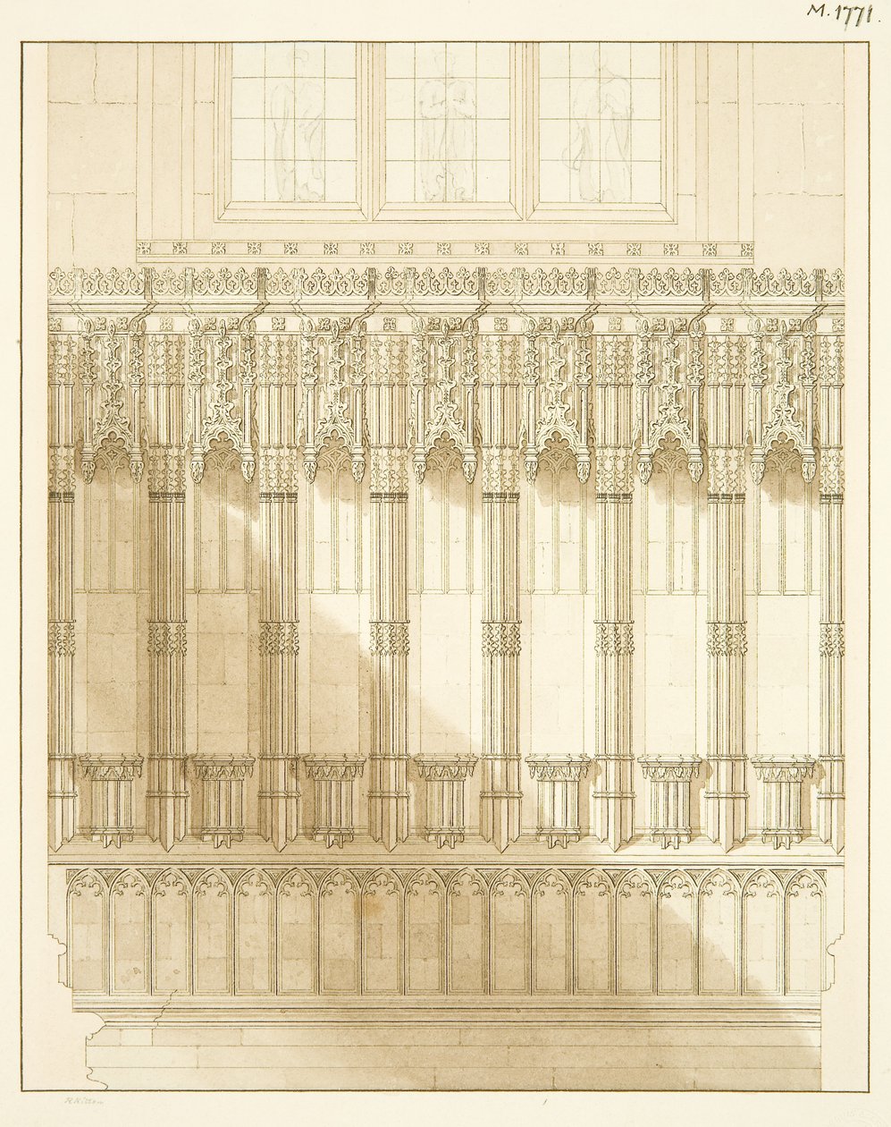Skjerm på East End of North Aisle of Bristol Cathedral av R. Kitson
