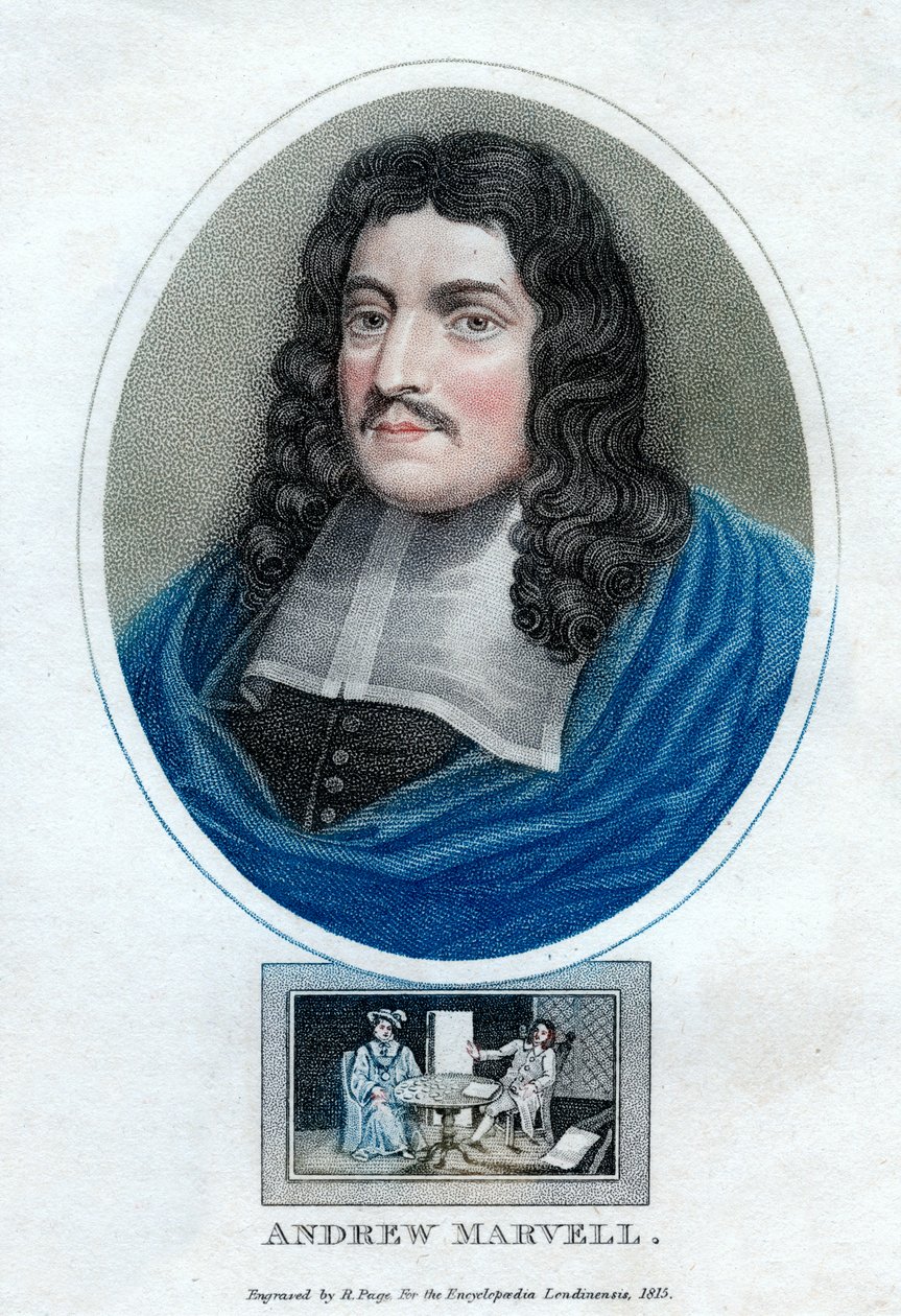 Andrew Marvell , engelsk metafysisk poet, 1815. av R. Page
