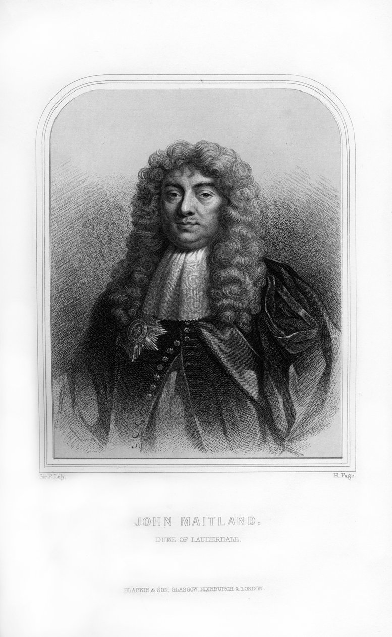 John Maitland, 1. hertug av Lauderdale, skotsk politiker, 1870. av R. Page